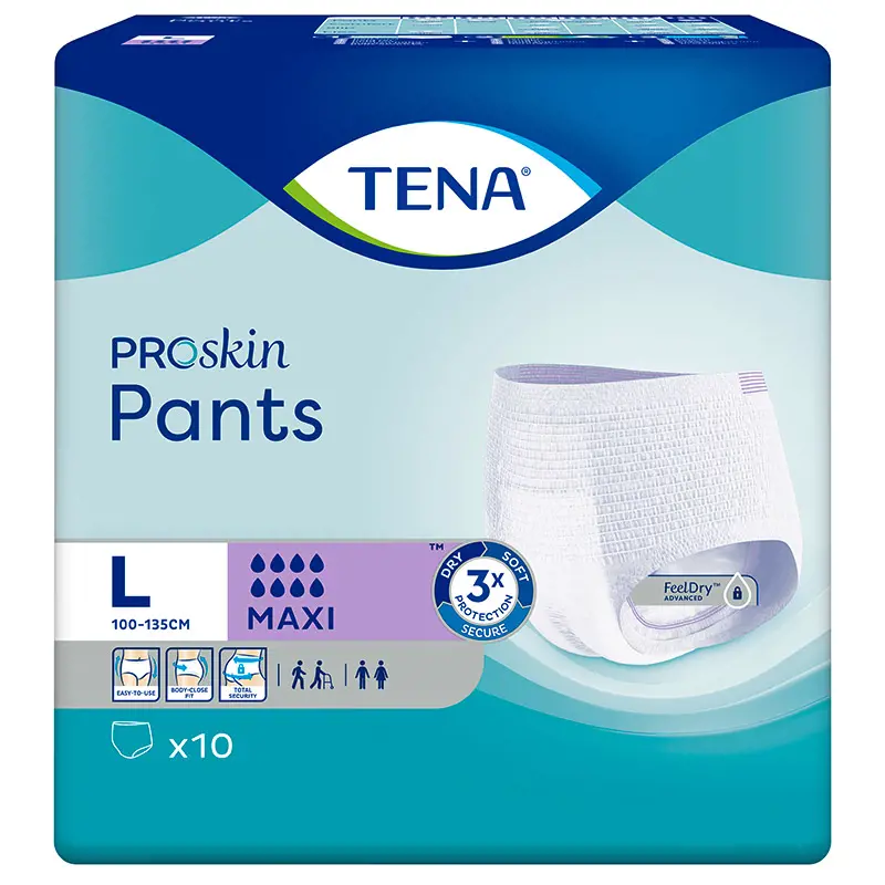 Tena Proskin Pants Maxi Large 10 Pack - Chemist Discount Centre