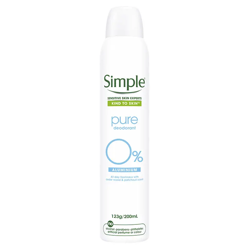 Real Simple Spray Simple Female Aerosol Simple Pure Deodorant 200ml