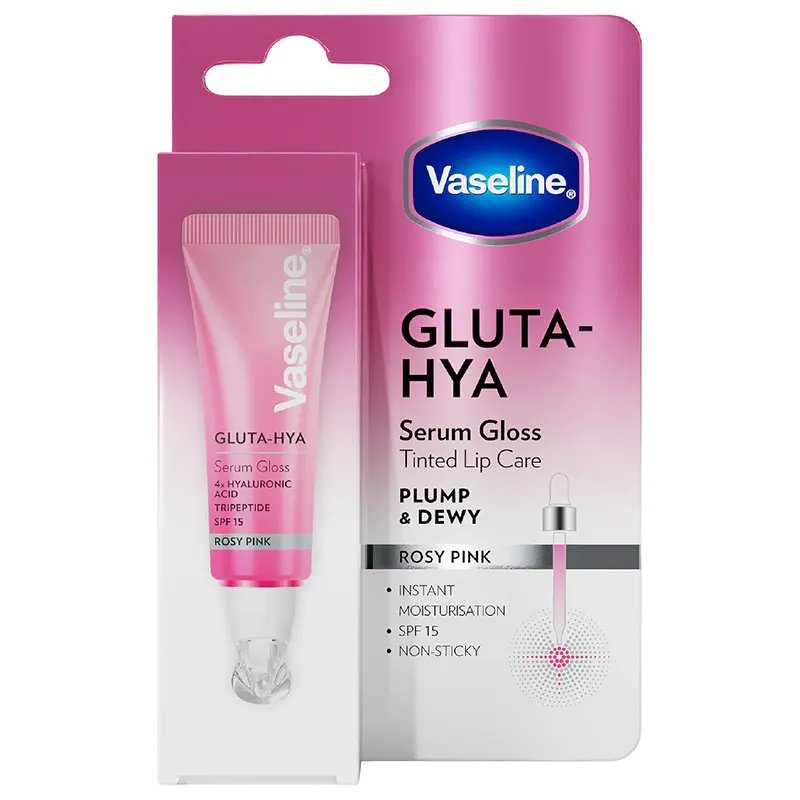 Vaseline Gluta-Hya Lip Serum Gloss Rosy Pink 10ml